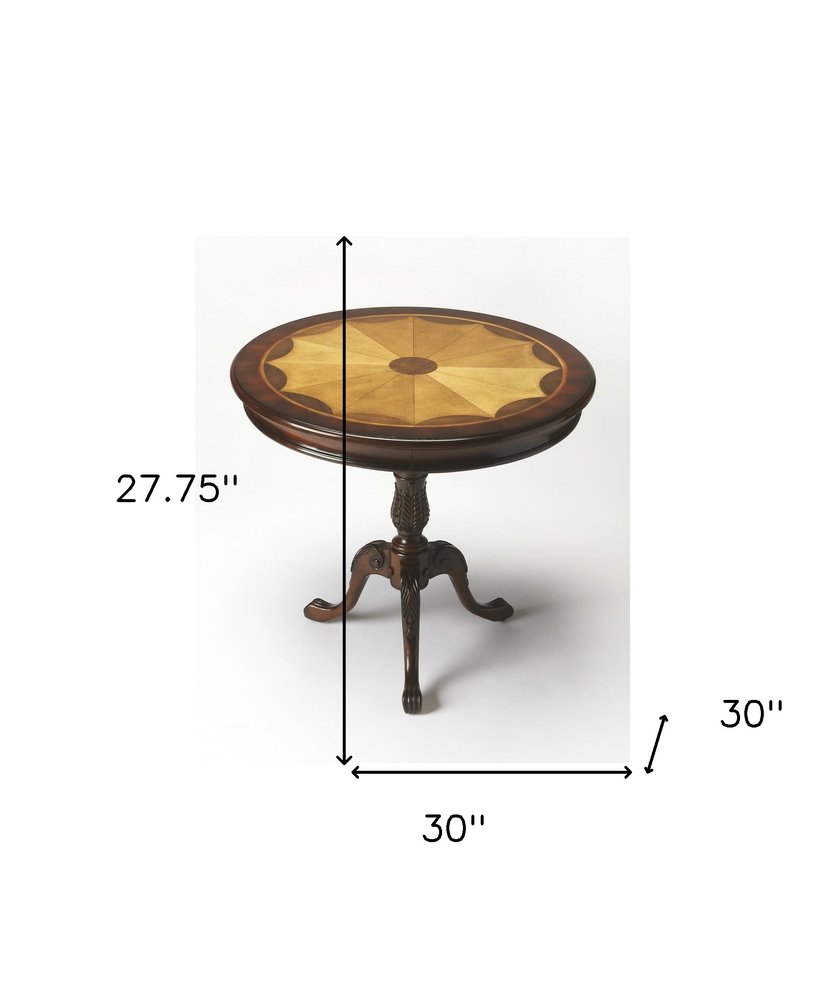 30" Brown Wood Round Coffee Table