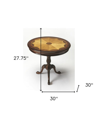 30" Brown Wood Round Coffee Table