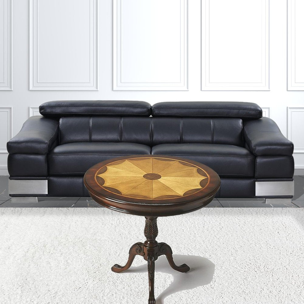 30" Brown Wood Round Coffee Table