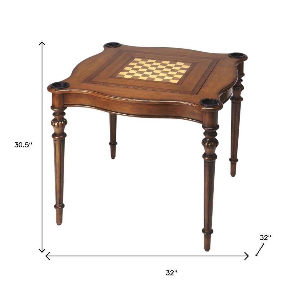 32" Brown Solid Wood Square Coffee Table