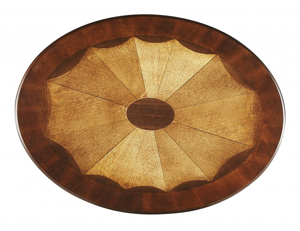 25" Brown Wood Oval Coffee Table With Drawer And Shelf