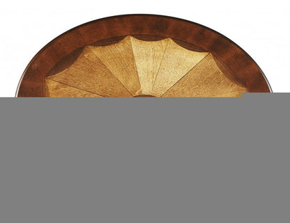 25" Brown Wood Oval Coffee Table With Drawer And Shelf