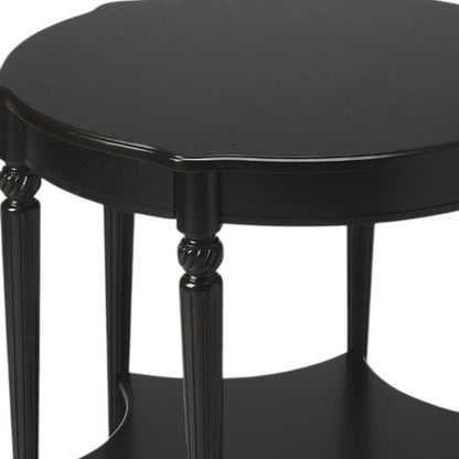 28" Brown Wood Round Coffee Table With Shelf