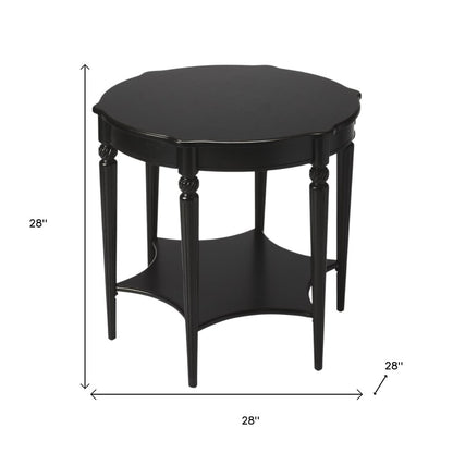 28" Brown Wood Round Coffee Table With Shelf