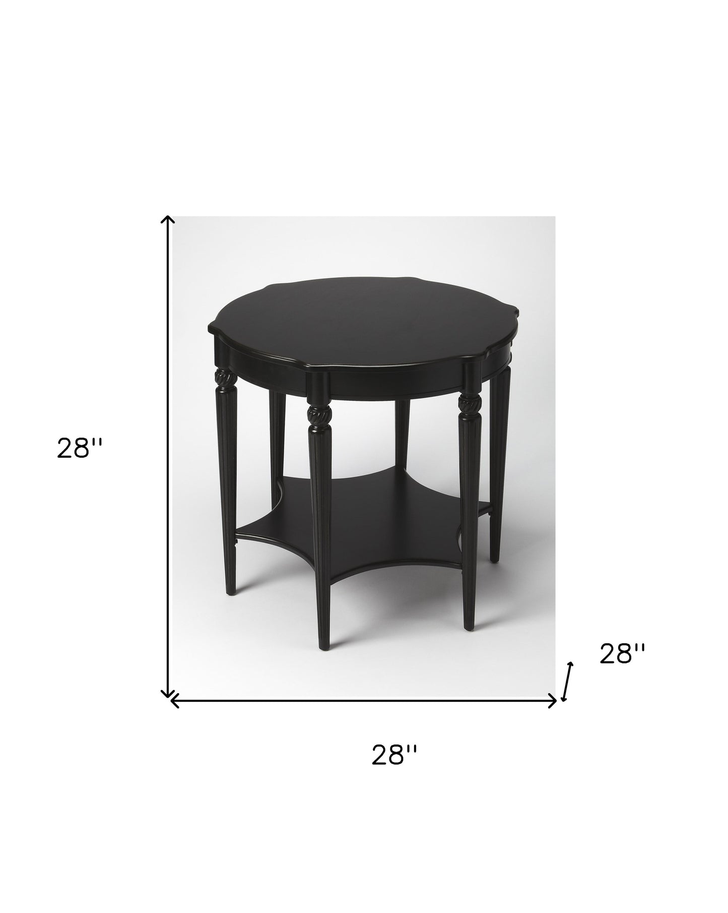28" Brown Wood Round Coffee Table With Shelf