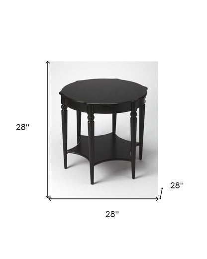 28" Brown Wood Round Coffee Table With Shelf
