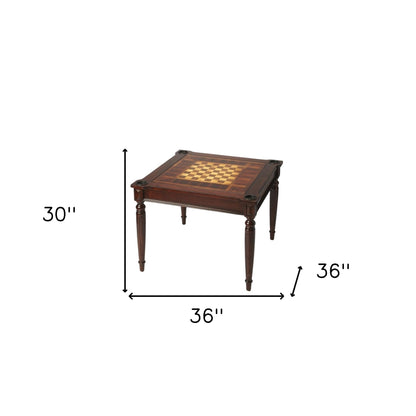 36" Dark Brown Wood Square Coffee Table