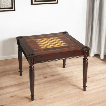 36" Dark Brown Wood Square Coffee Table