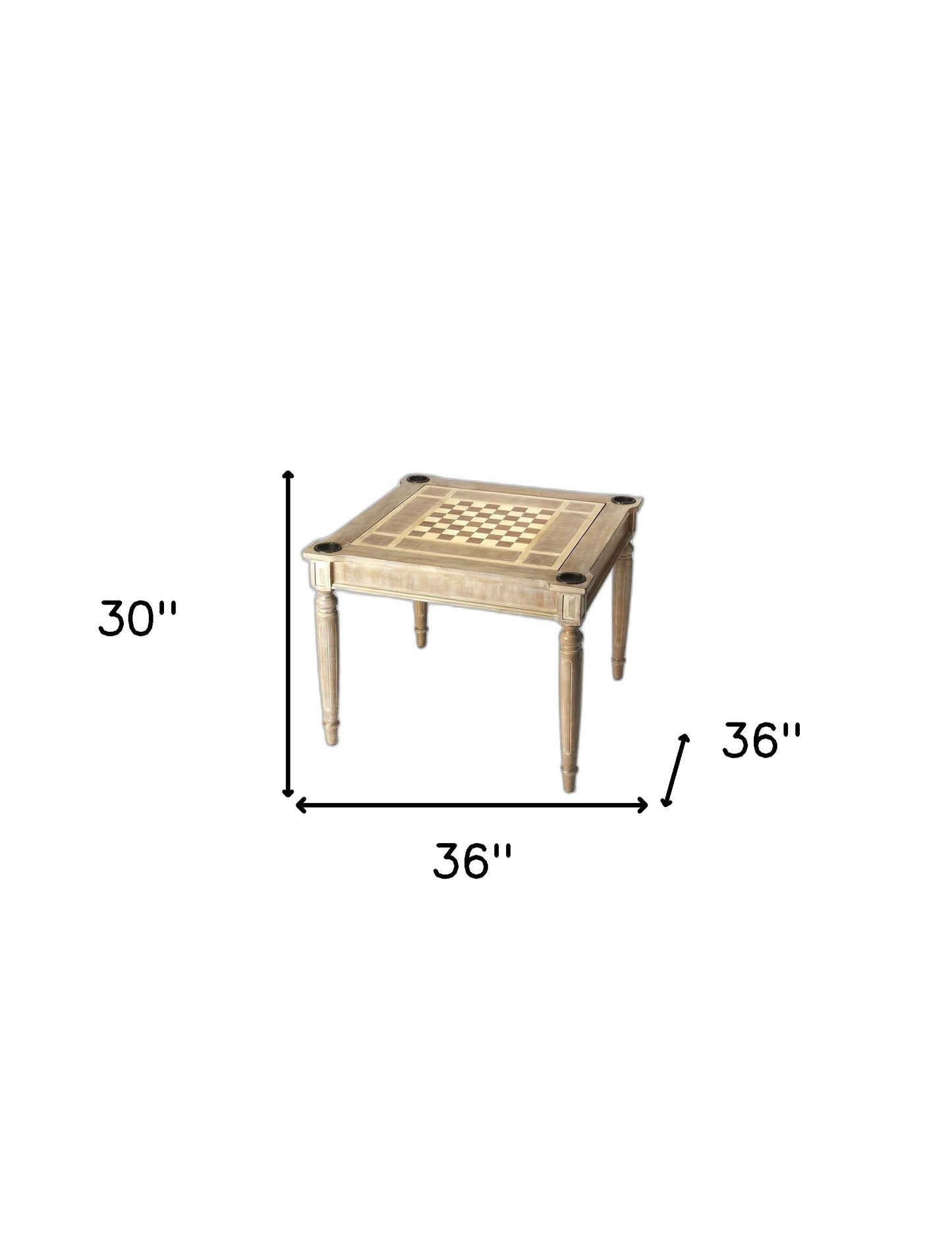 36" Gray Wood Square Coffee Table