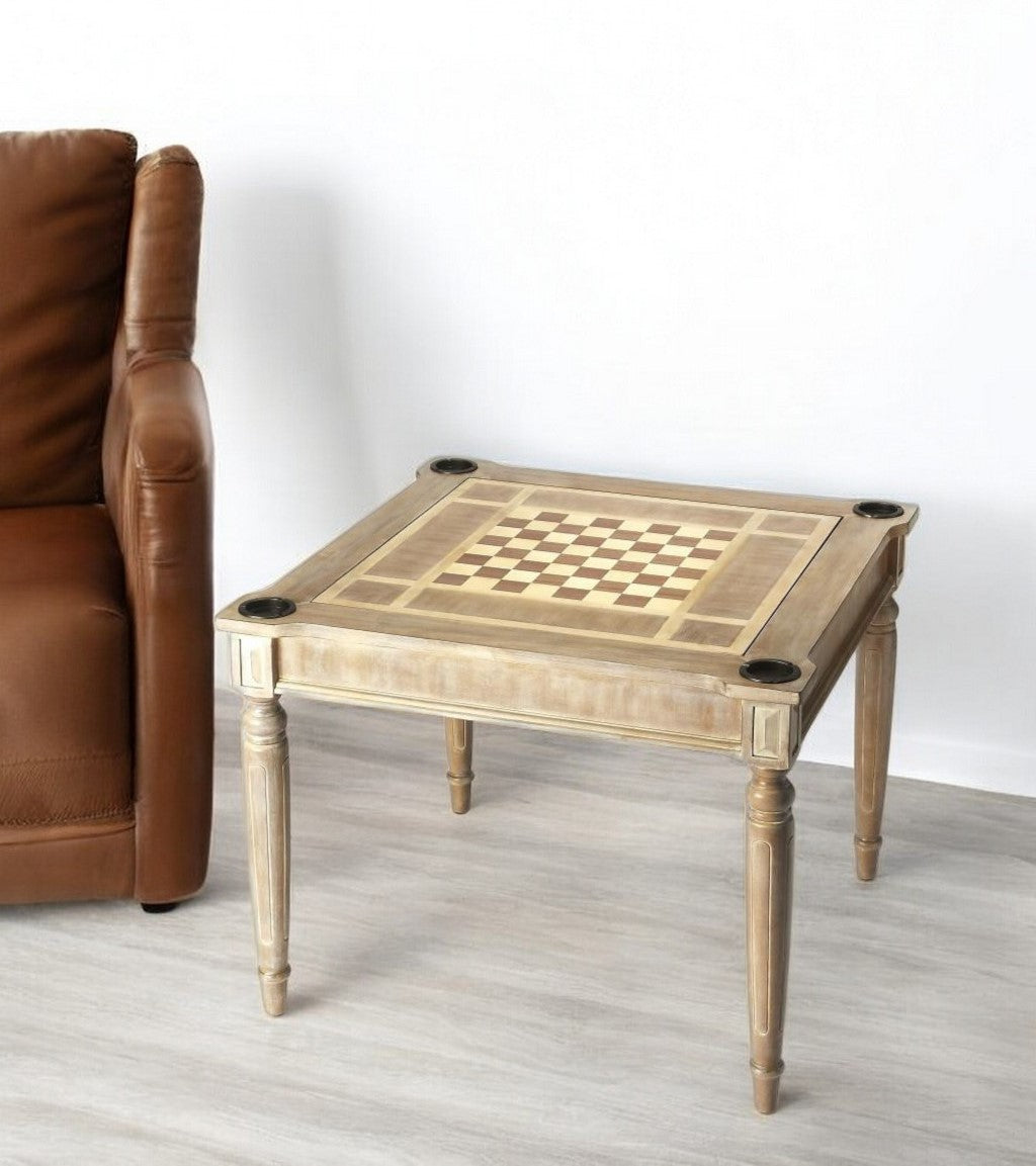 36" Gray Wood Square Coffee Table
