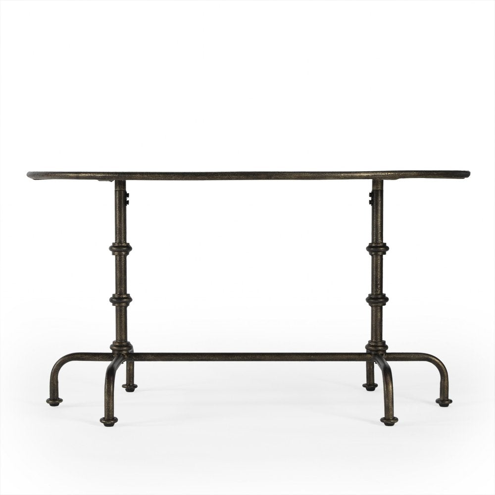 38" Silver Aluminum Oval Coffee Table