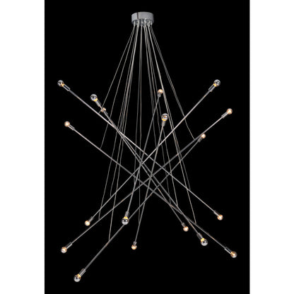 Silver Multi Light Metal Dimmable Chandelier