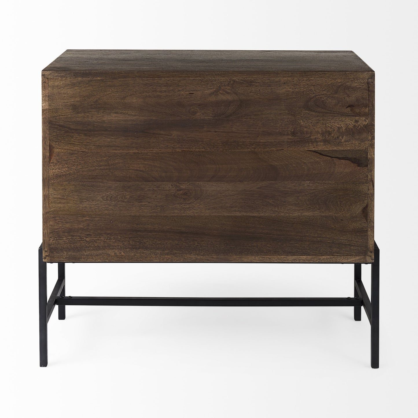 38" White Solid Wood Sideboard with Two Glass Doors