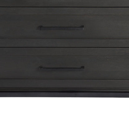 36" Black And White Solid Wood Three Drawer Dresser