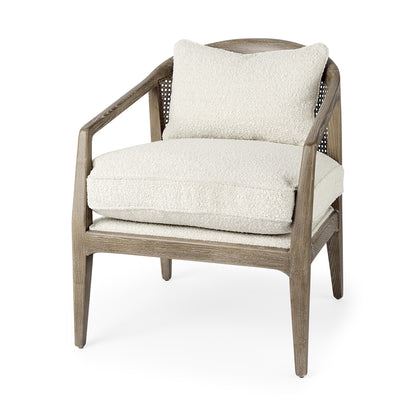 29" Gray and Brown Fabric Arm Chair