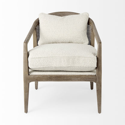 29" Gray and Brown Fabric Arm Chair