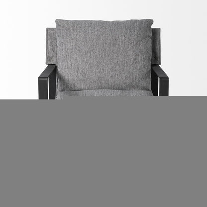 35" Gray and Black Fabric Wingback Chair