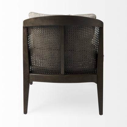 29" Gray and Brown Fabric Arm Chair