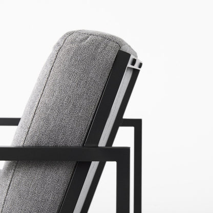 33" Gray and Black Fabric Wingback Chair