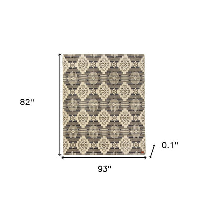 Ultra Soft Light Gray Southwest Handmade Blanket