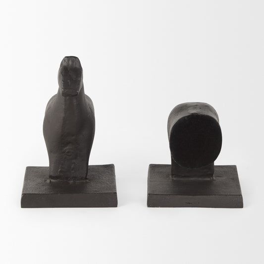 Set of Two 7" Black Cast Iron Horse Decorative Bookends