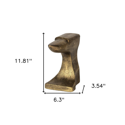 Set of Two 6" Gold Metal Decorative Bookends