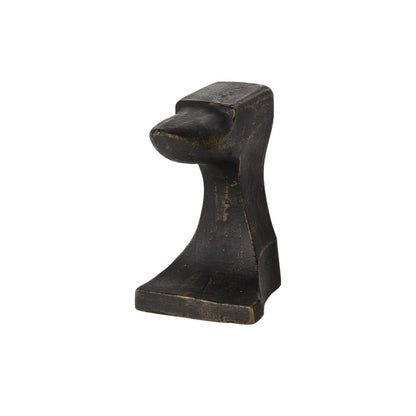 Set of Two 6" Black And Gold Polyresin Decorative Bookends