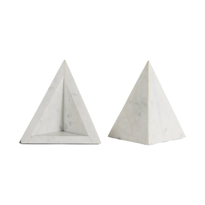 Set of Two 7" White Metal Decorative Bookends