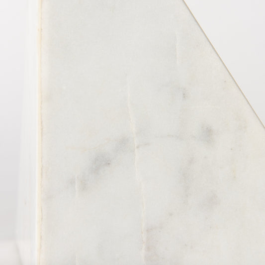Set of Two 7" White Metal Decorative Bookends