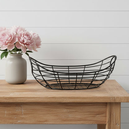 22" Black Metal Basket