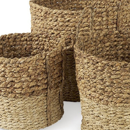 Set of Three Brown Wicker Basket