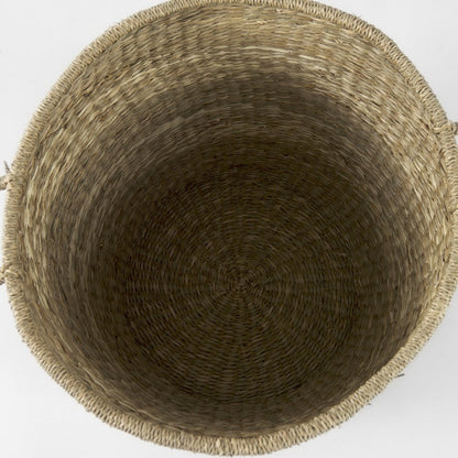 Set of Two Natural And Beige Wicker Basket