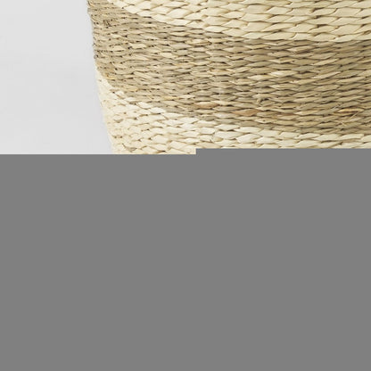 Set of Two Natural And Beige Wicker Basket