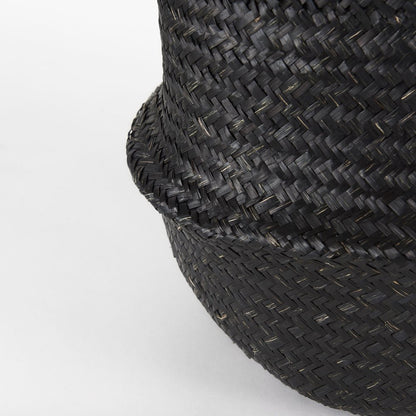 Set of Three Black Wicker Basket