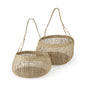 Set Of Two Wicker Storage Baskets With Long Handles