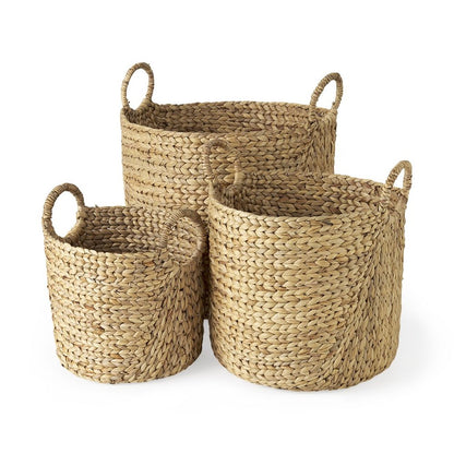 Set of Three Brown Wicker Basket