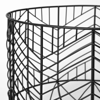 Set of Two Black Metal Tabletop Sculpture