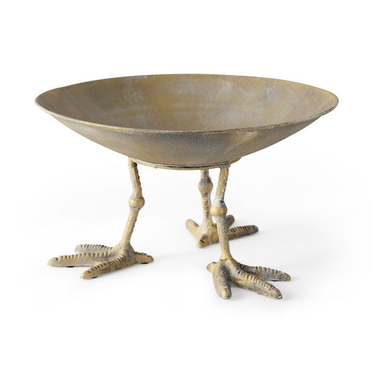 13" Gold Metal Round Centerpiece Bowl