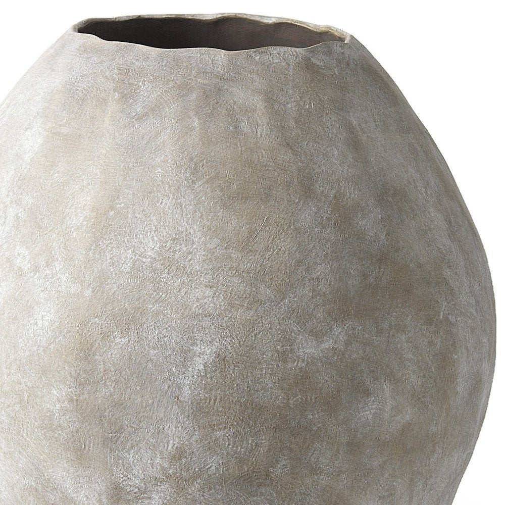 28" Tan Cylinder Ceramic Floor Vase