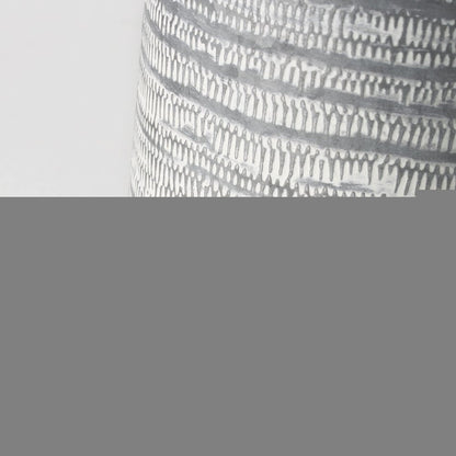 11" Gray and White Abstract Metal Jug Vase