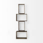 Set of Two Brown Solid and Manufactured Wood Two Tier Floating Bookcase