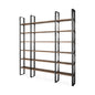 Brown Iron and Solid Wood Six Tier Bookcase