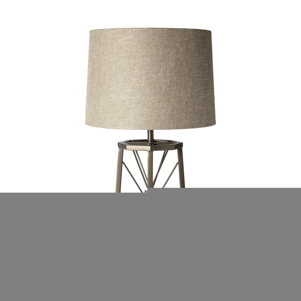 29" Bronze Lamp Base LED With Beige Shade