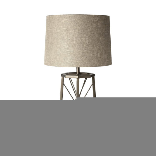 29" Bronze Lamp Base LED With Beige Shade