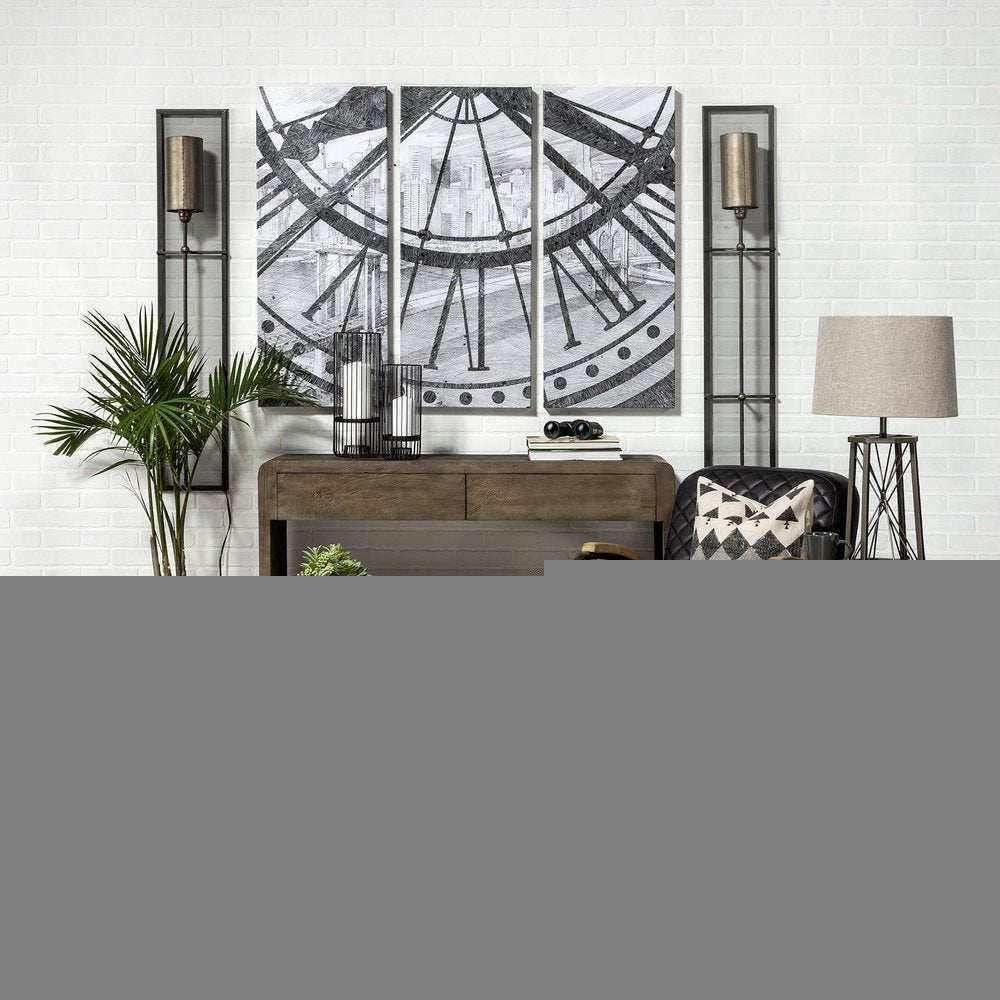 29" Bronze Lamp Base LED With Beige Shade