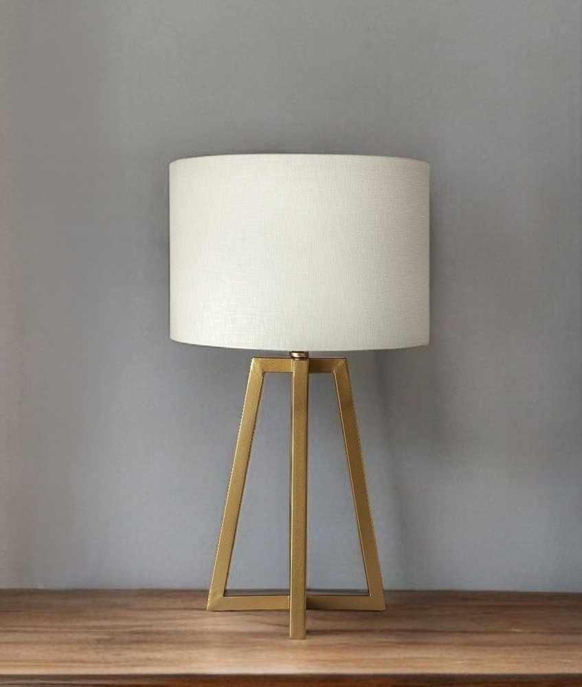 Metallic Gold Tone Geometric Table Lamp