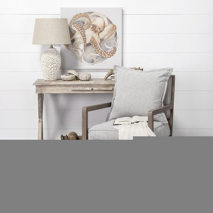 26" Beige Lamp Base LED With Champagne Shade