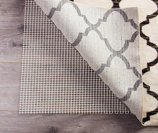 4' x 6' Ivory Striped Weave Non Slip Rug Pad