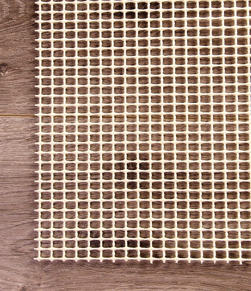 4' x 6' Ivory Striped Weave Non Slip Rug Pad