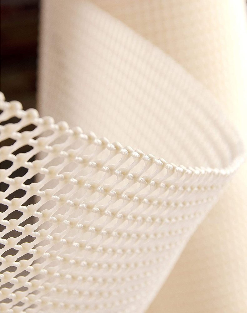 5' x 7' Ivory Striped Weave Non Slip Rug Pad